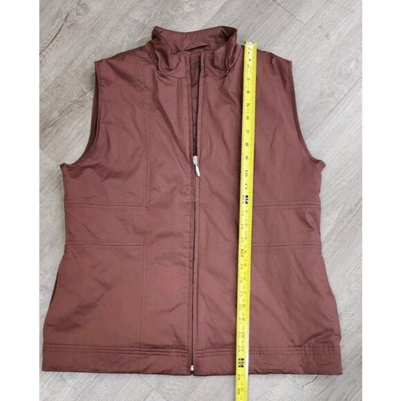 Nike Golf Vest Womens Large Brown Clima fit Windbreaker Zip Pockets Outdoors - Picture 3 of 10